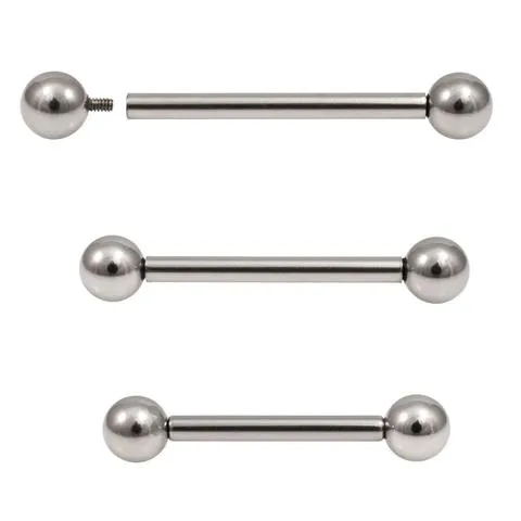 Titanium internally threaded barbells 16g - 12g
