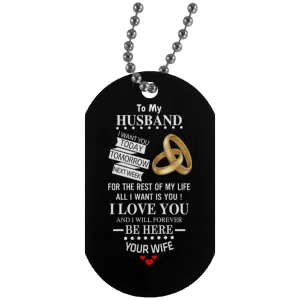 To My Husband Military Dog Tag