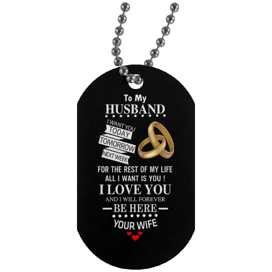 To My Husband Military Dog Tag