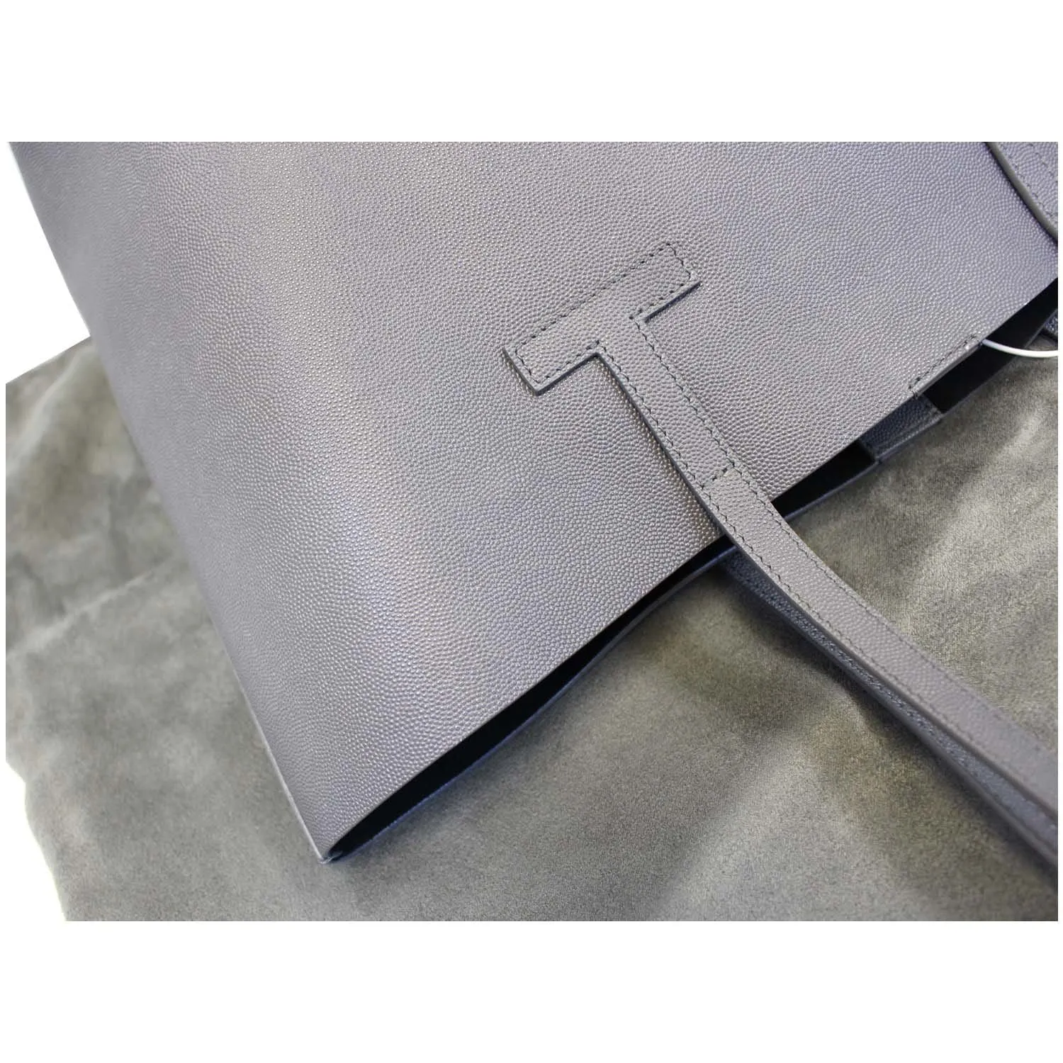 TOM FORD Large Grained Leather T Tote Bag - Last Call