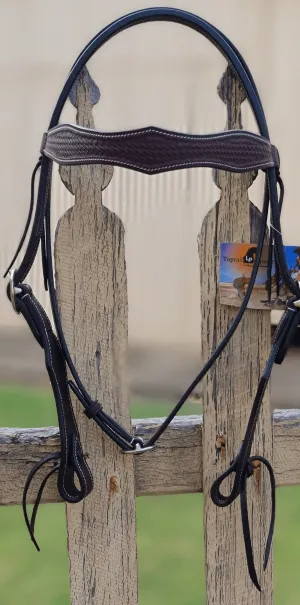 Toprail Bridle Daimond Western with Basket Tooling