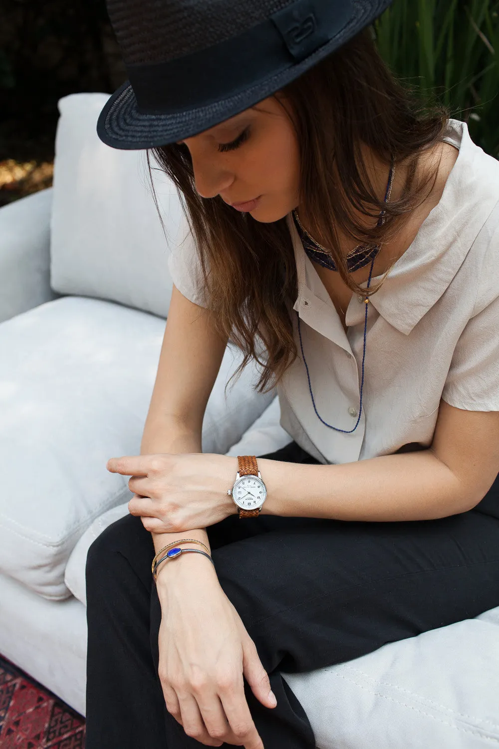 Traveler White - Bright Tobacco Wristband
