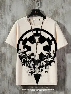 Trendy contrasting printed T-shirt