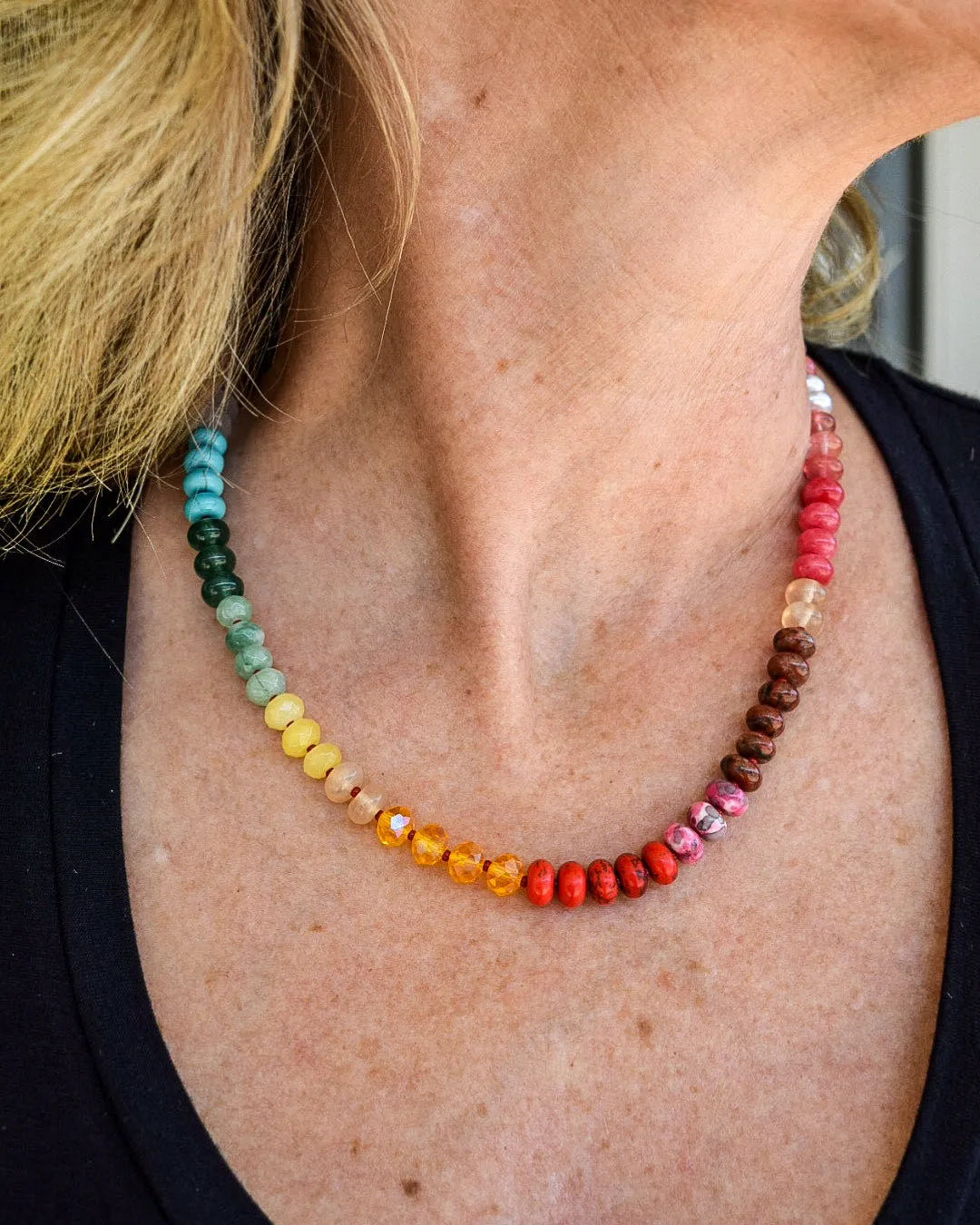TRENDY NATURAL AGATE GEMSTONE NECKLACE - 3 COLORS