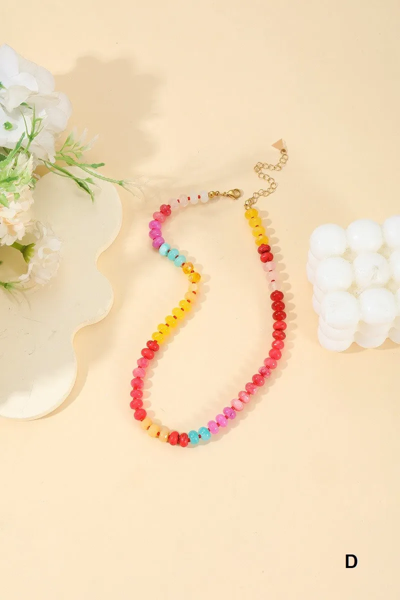 TRENDY NATURAL AGATE GEMSTONE NECKLACE - 3 COLORS