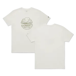 Unisex Organic Cotton Graphic Tee - Natural White/Rugged Green - NZ