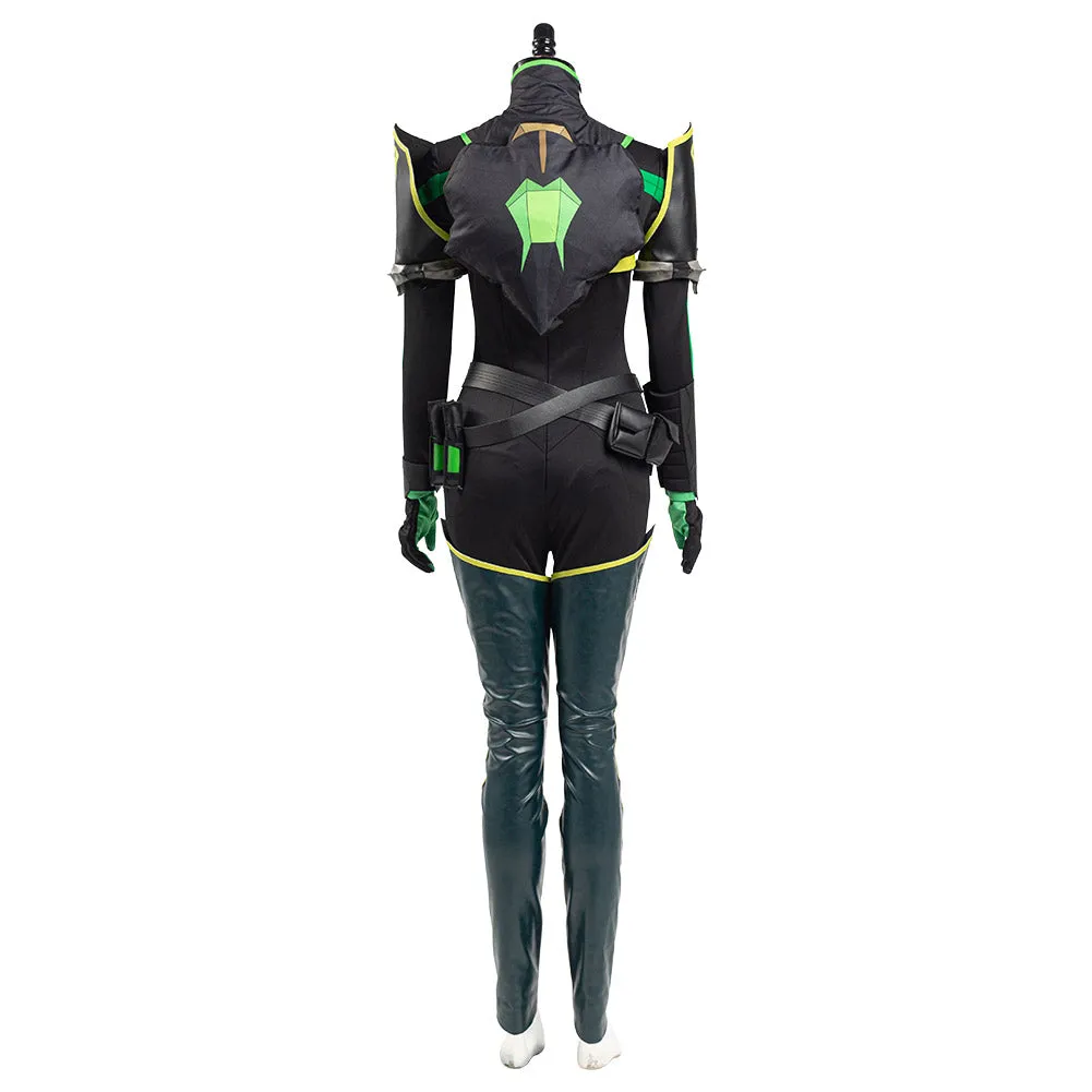Valorant Halloween Carnival Outfit Viper Cosplay Costume Women Jumpsuit Romper Suit