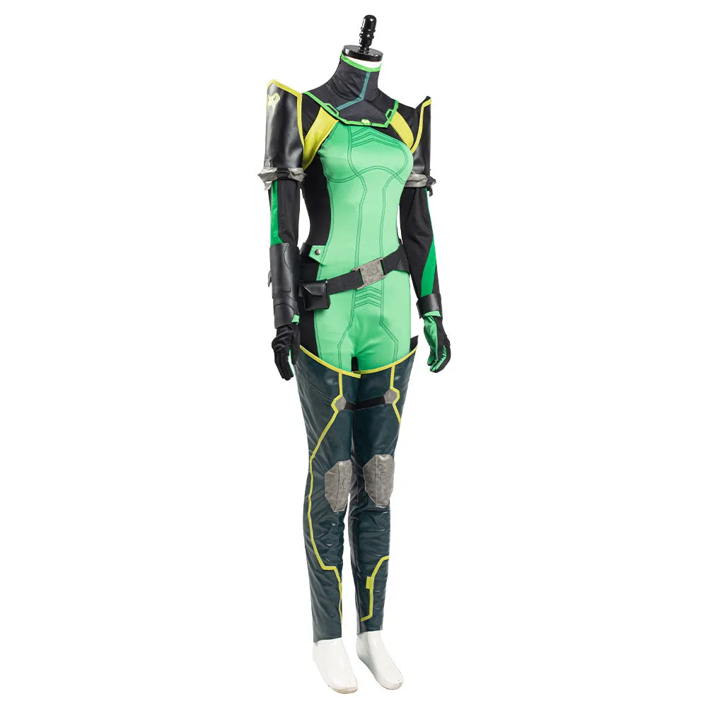 Valorant Halloween Carnival Outfit Viper Cosplay Costume Women Jumpsuit Romper Suit