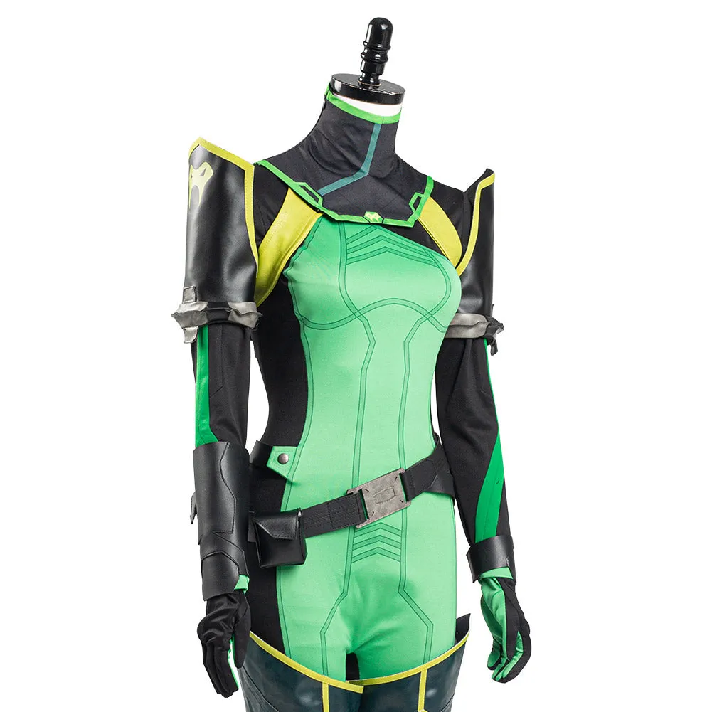 Valorant Halloween Carnival Outfit Viper Cosplay Costume Women Jumpsuit Romper Suit