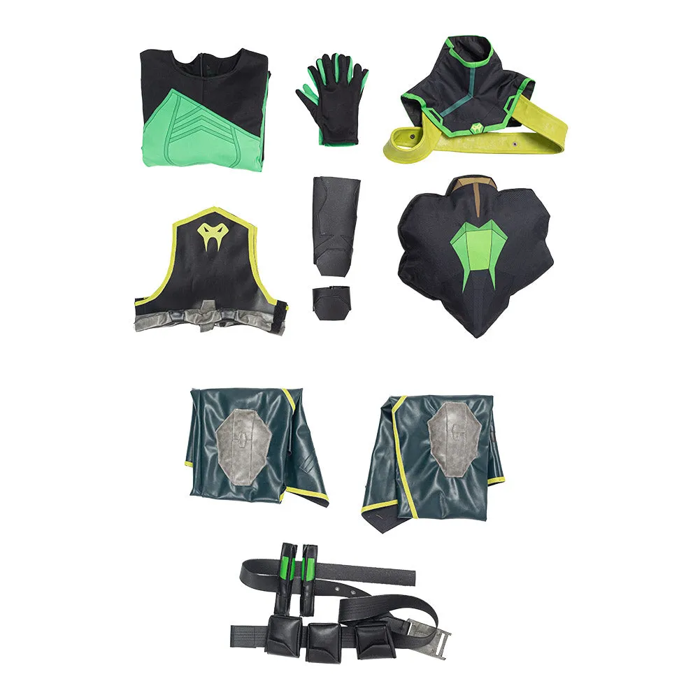 Valorant Halloween Carnival Outfit Viper Cosplay Costume Women Jumpsuit Romper Suit