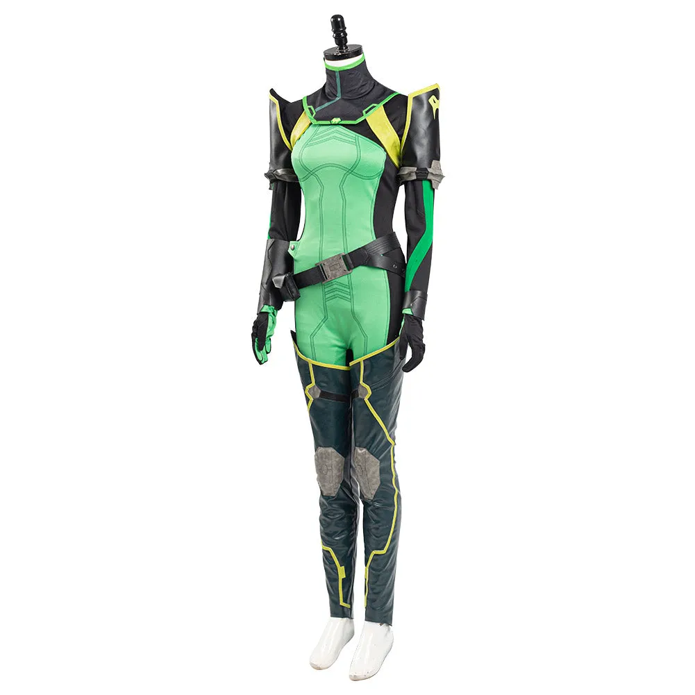 Valorant Halloween Carnival Outfit Viper Cosplay Costume Women Jumpsuit Romper Suit