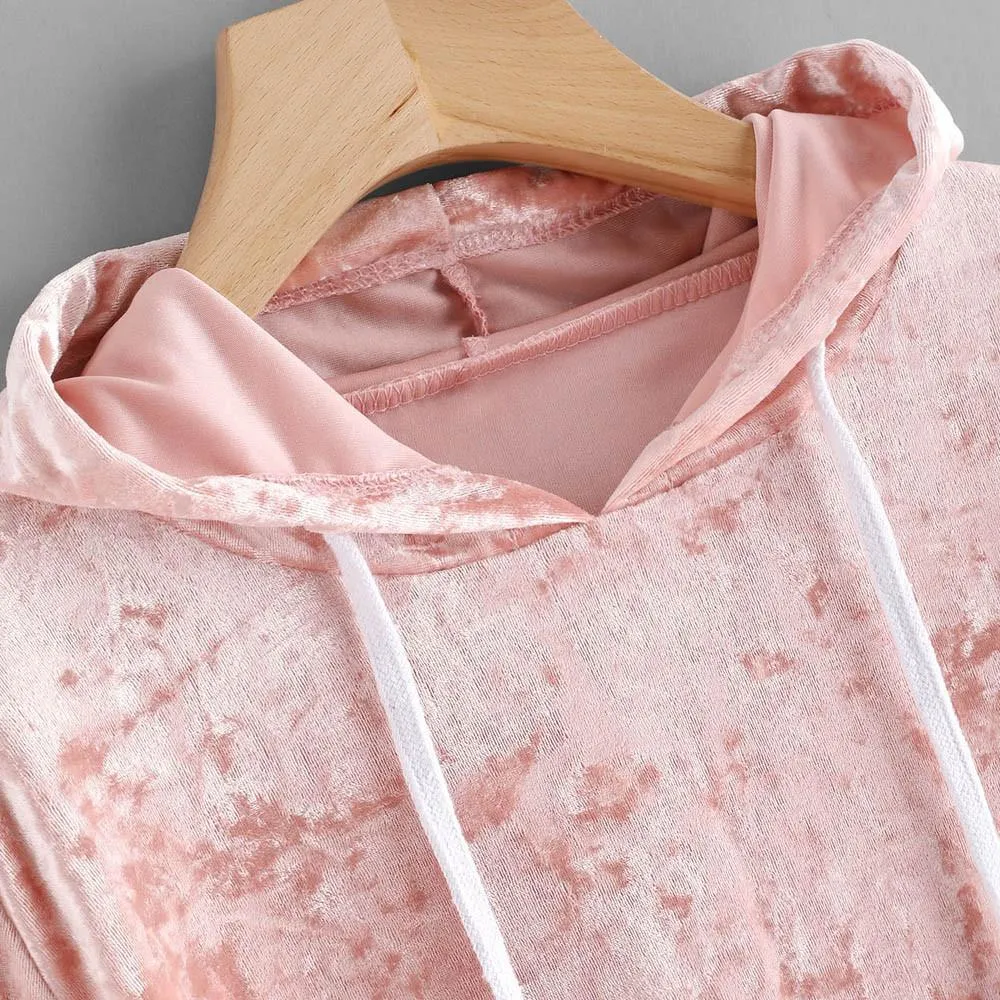 Velvet Crop Hoodie