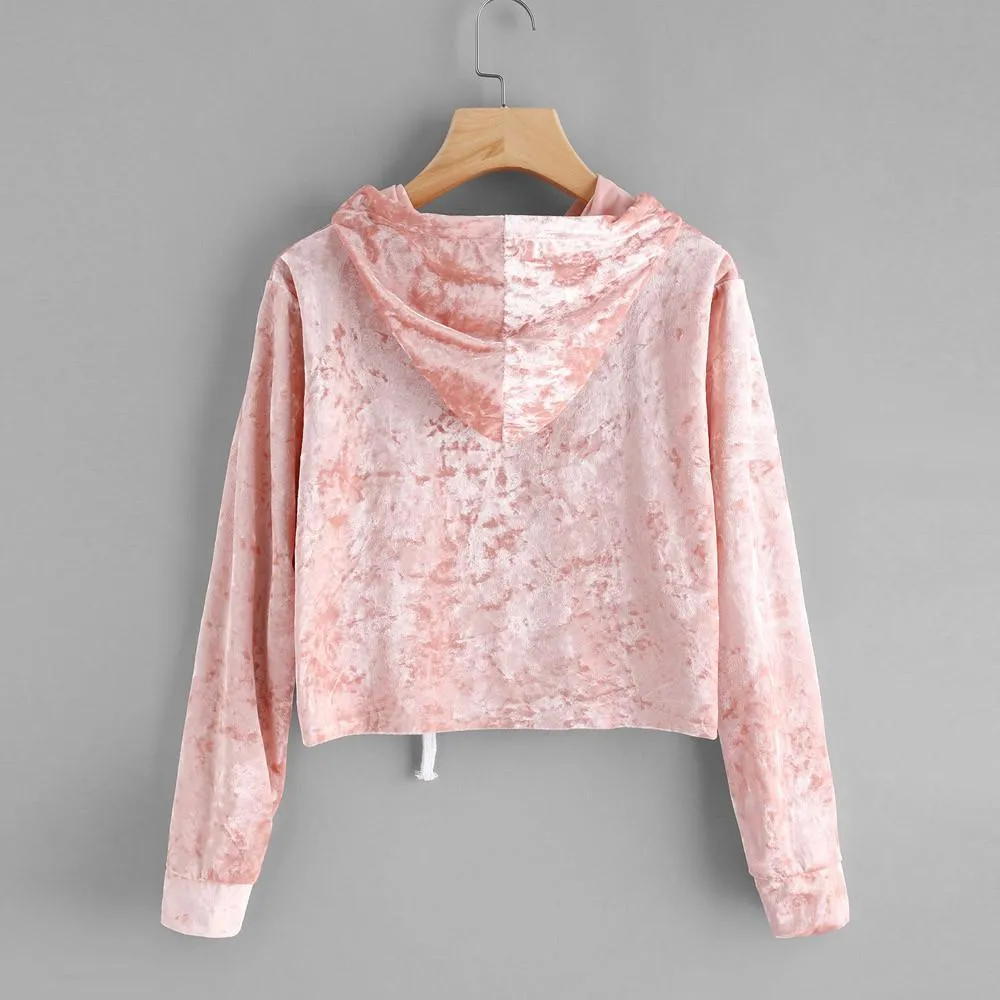 Velvet Crop Hoodie