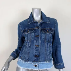 Veronica Beard Jeans Marianne Jean Jacket Two-Tone Denim Size Small