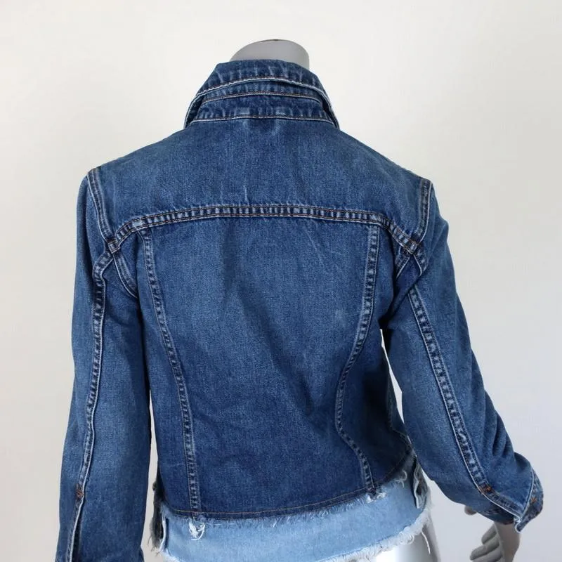 Veronica Beard Jeans Marianne Jean Jacket Two-Tone Denim Size Small