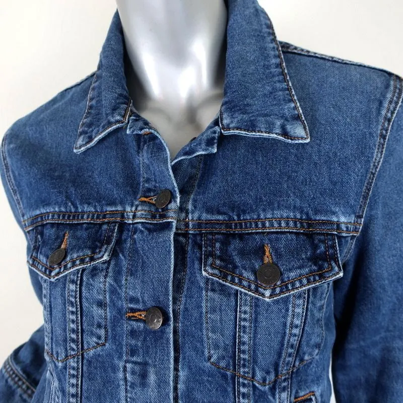 Veronica Beard Jeans Marianne Jean Jacket Two-Tone Denim Size Small
