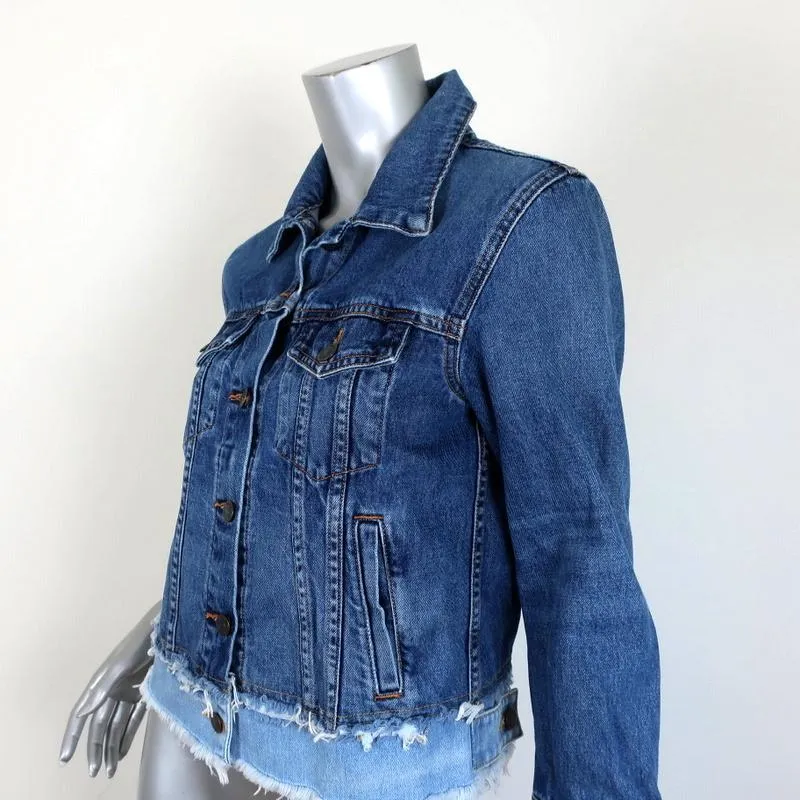 Veronica Beard Jeans Marianne Jean Jacket Two-Tone Denim Size Small