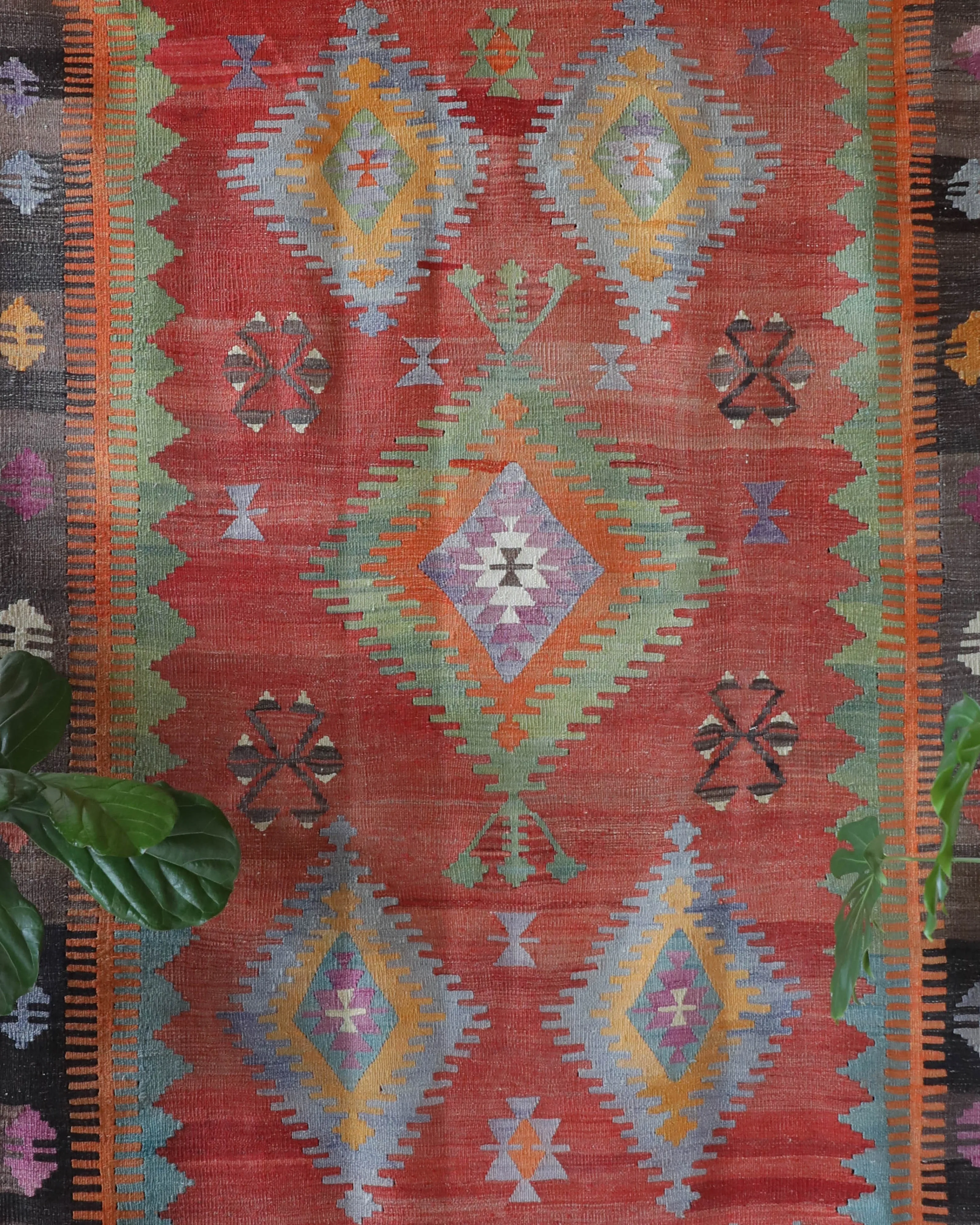 Vintage Denizli Cal Kilim Rug 5'11"x8'9"