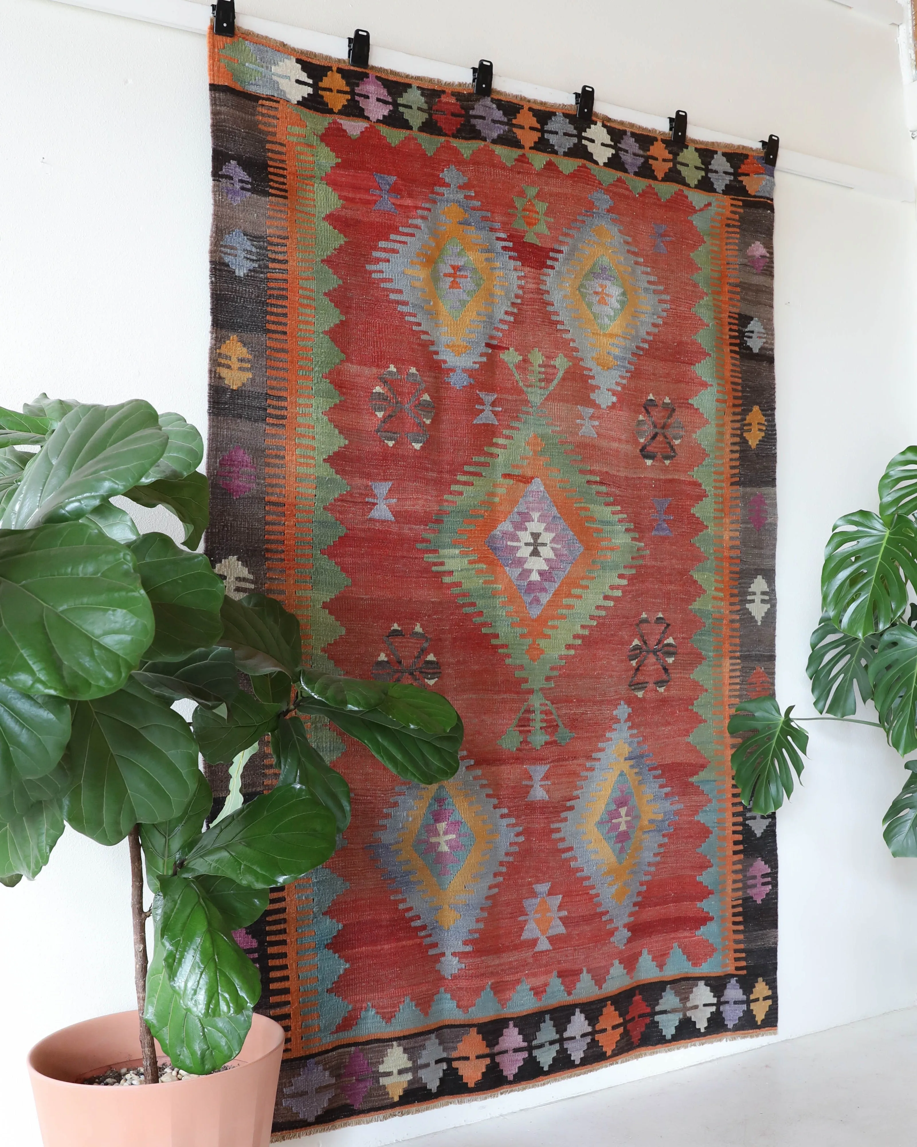 Vintage Denizli Cal Kilim Rug 5'11"x8'9"