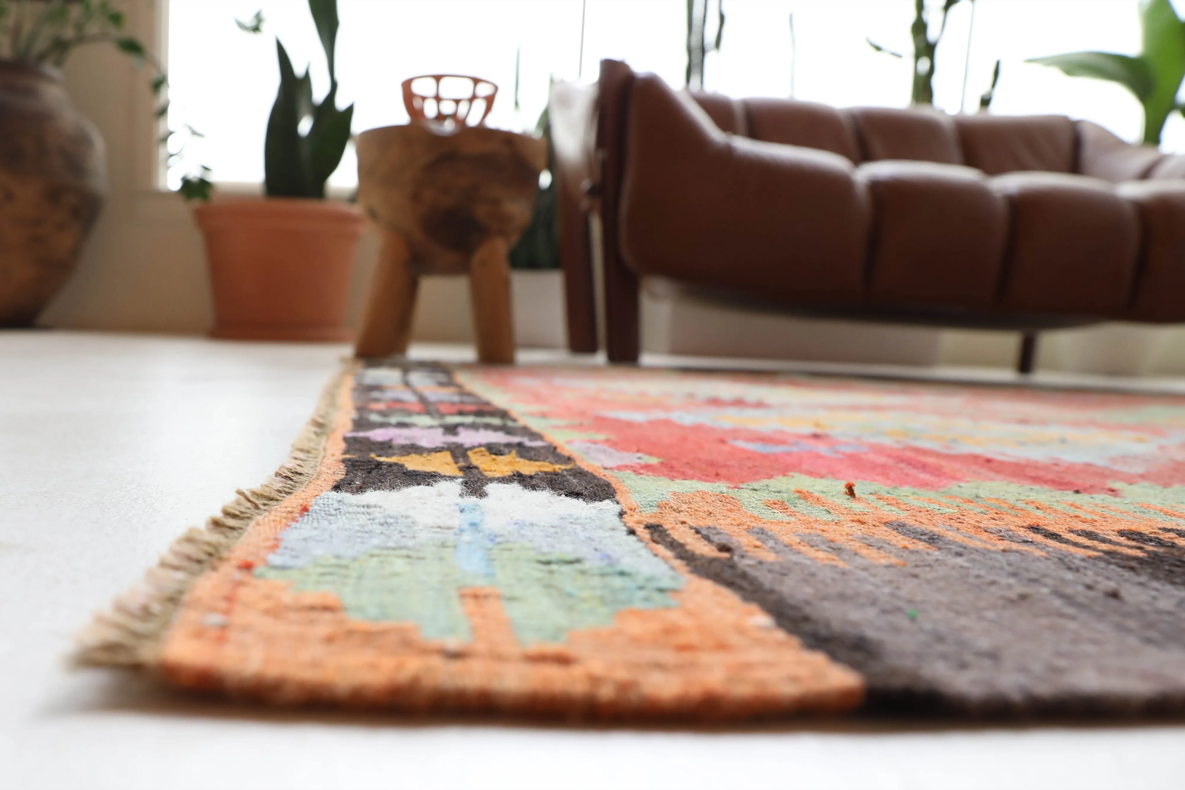 Vintage Denizli Cal Kilim Rug 5'11"x8'9"