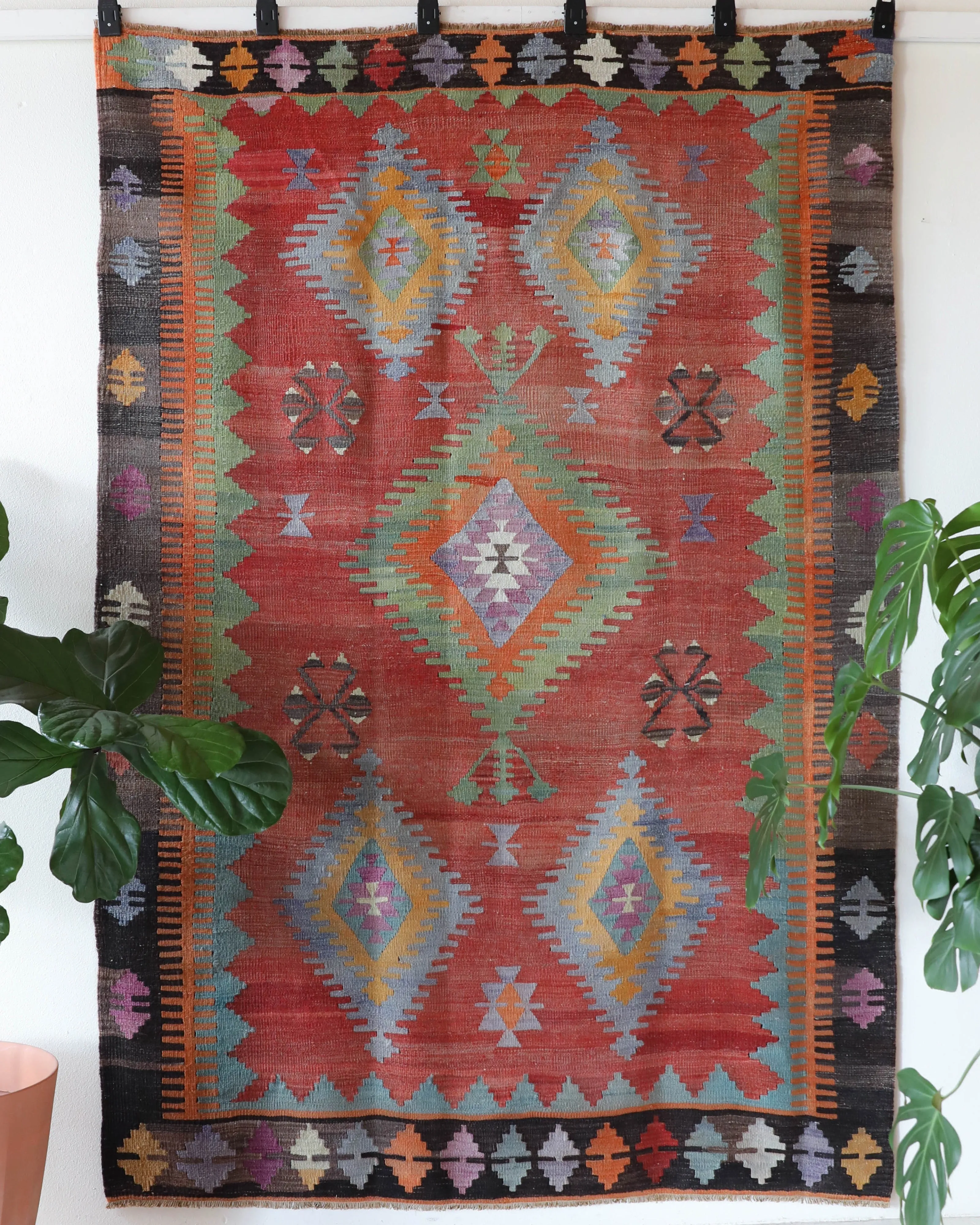 Vintage Denizli Cal Kilim Rug 5'11"x8'9"
