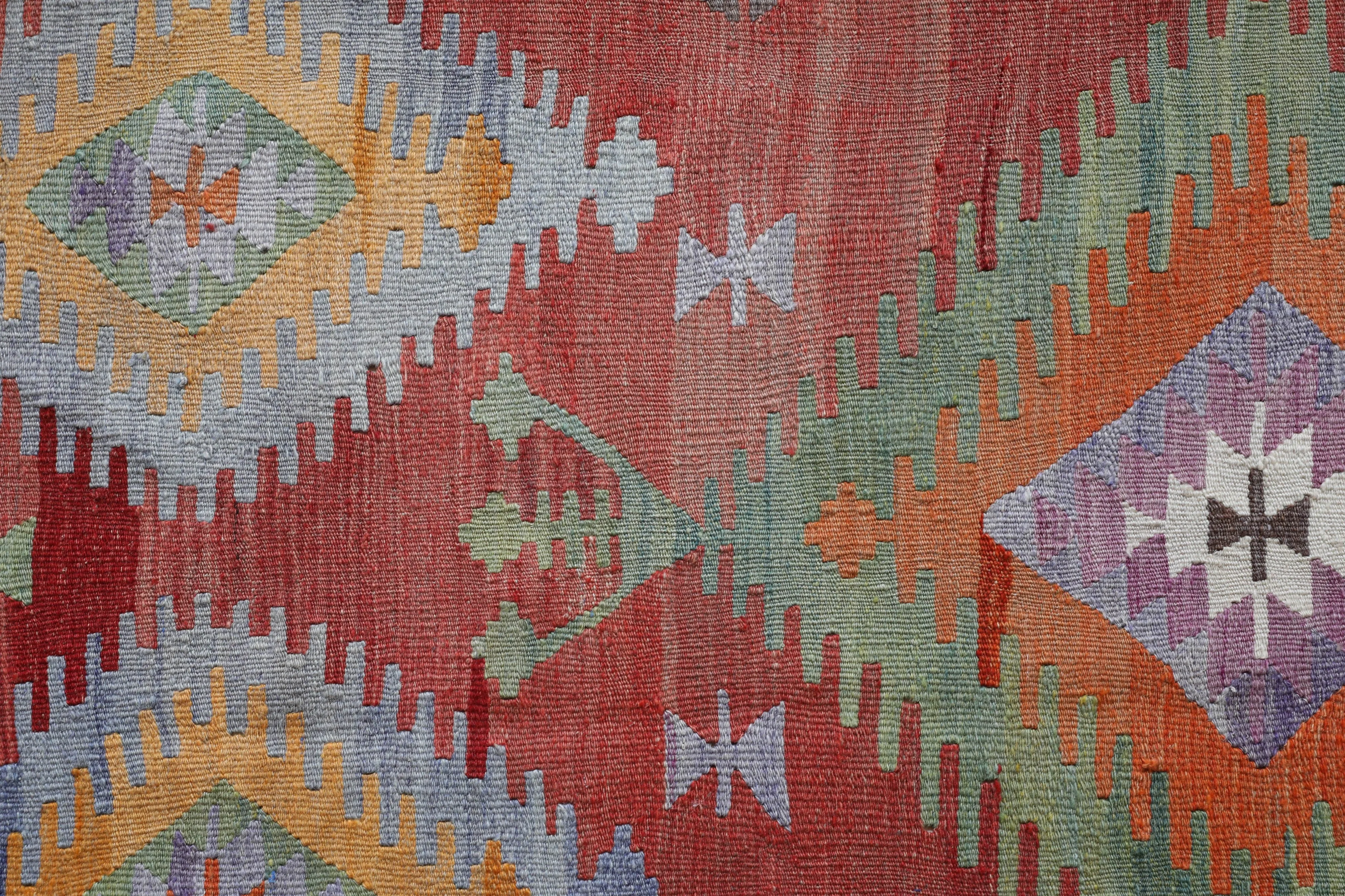Vintage Denizli Cal Kilim Rug 5'11"x8'9"