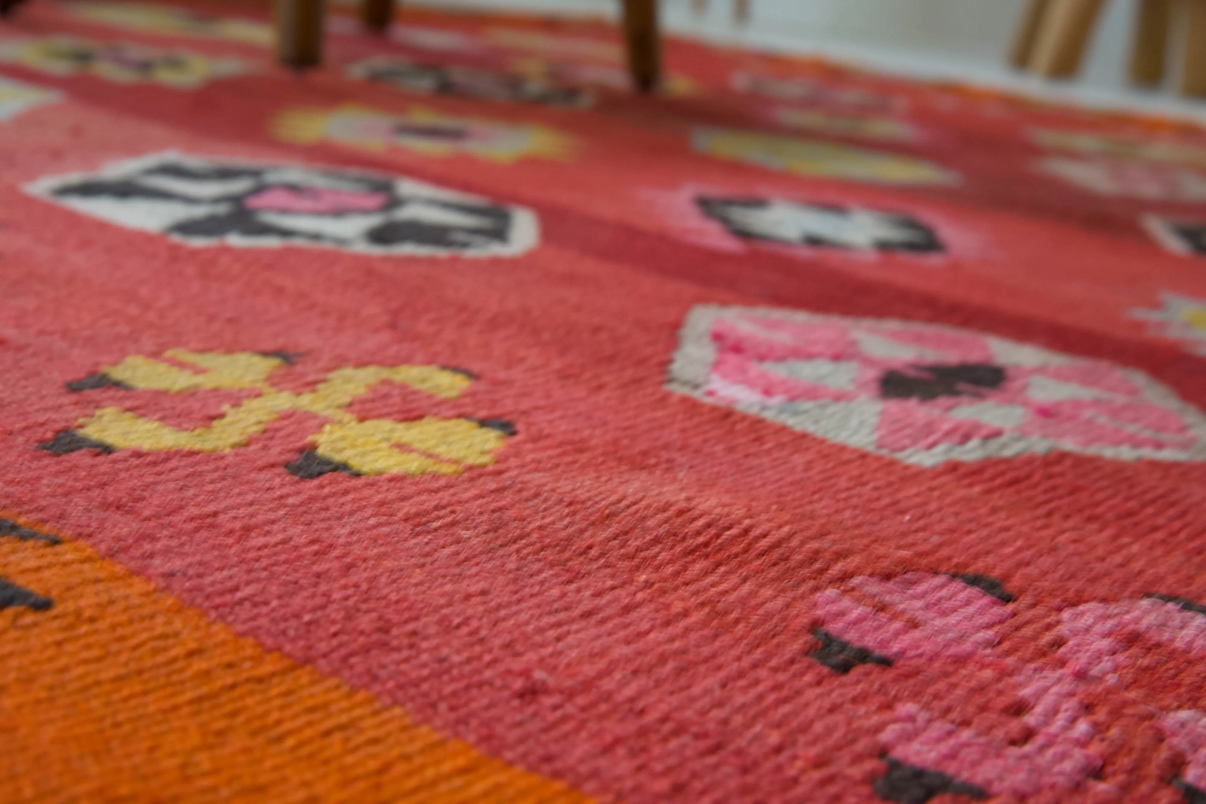Vintage Denizli Kilim Rug 5'8"x6'9"