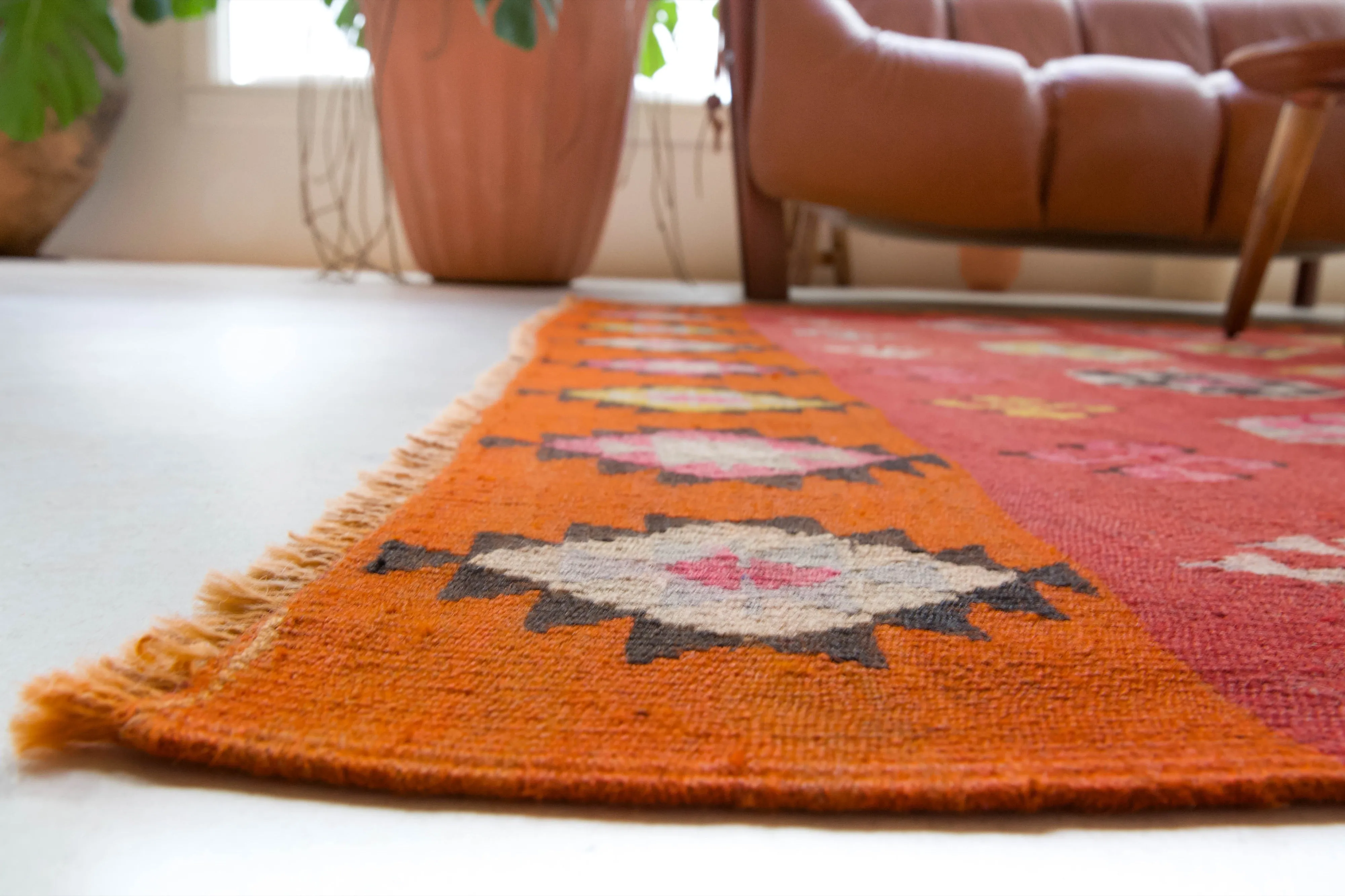 Vintage Denizli Kilim Rug 5'8"x6'9"
