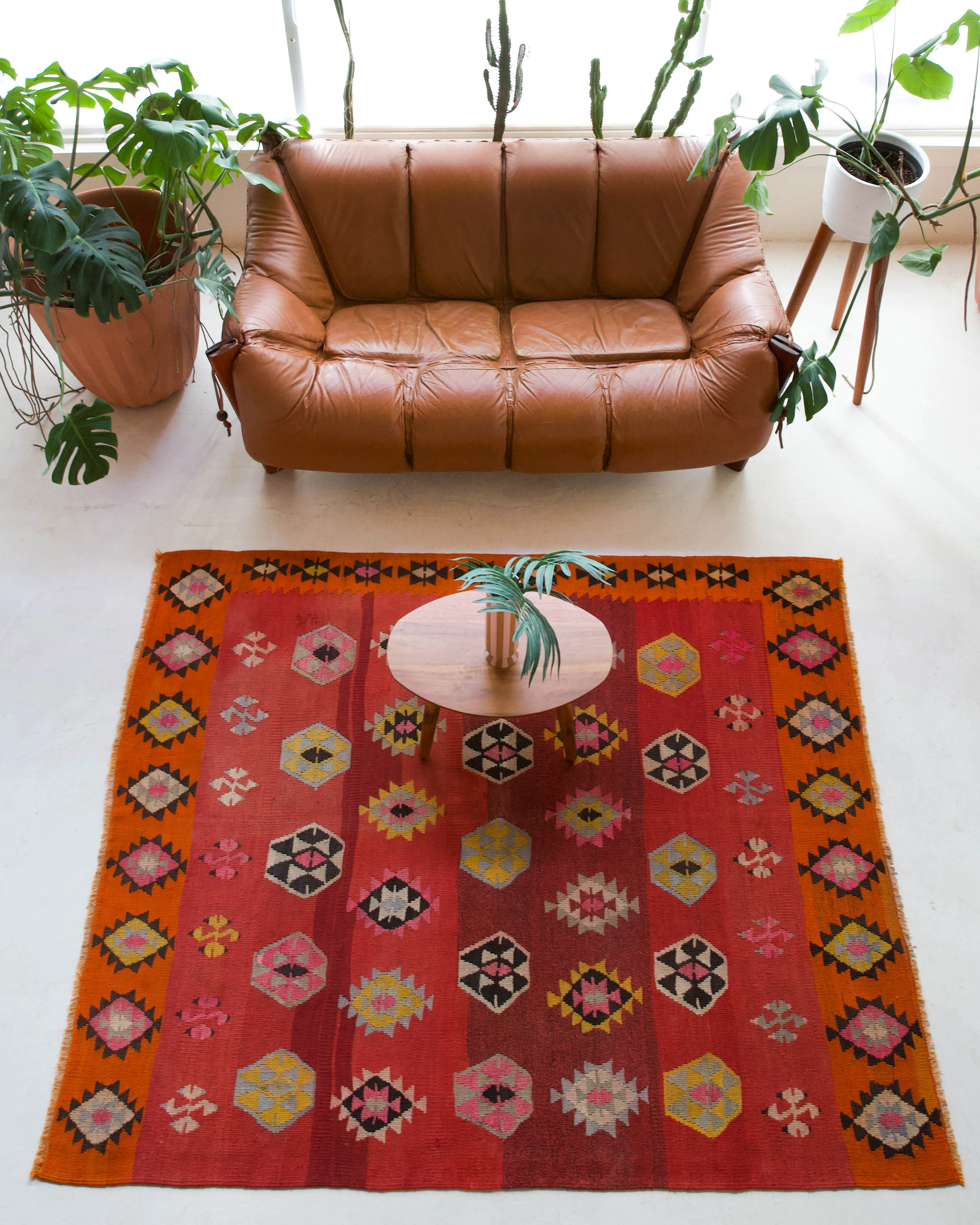 Vintage Denizli Kilim Rug 5'8"x6'9"