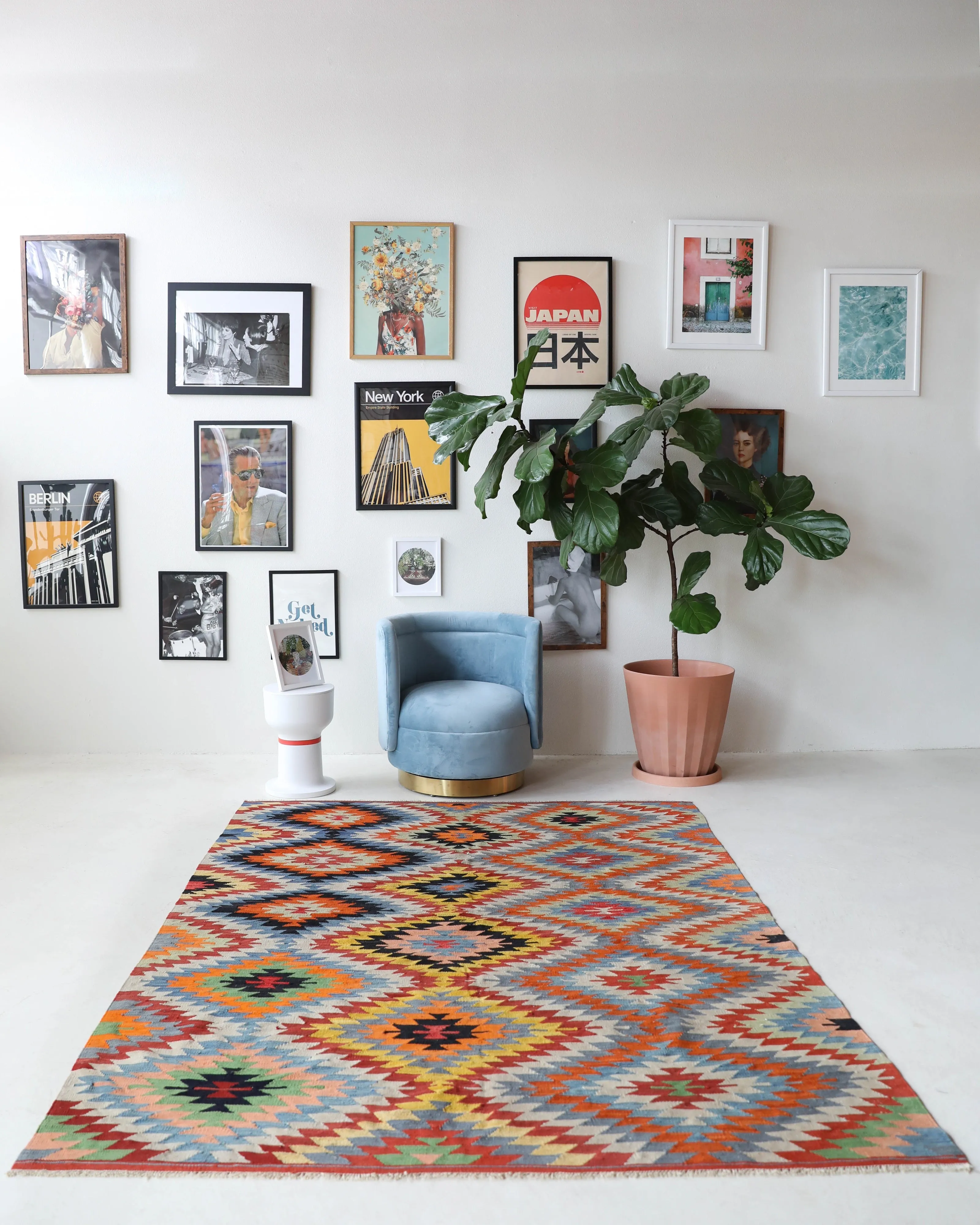 Vintage Denizli Kilim Rug 6'x8'