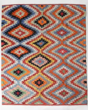 Vintage Denizli Kilim Rug 6'x8'