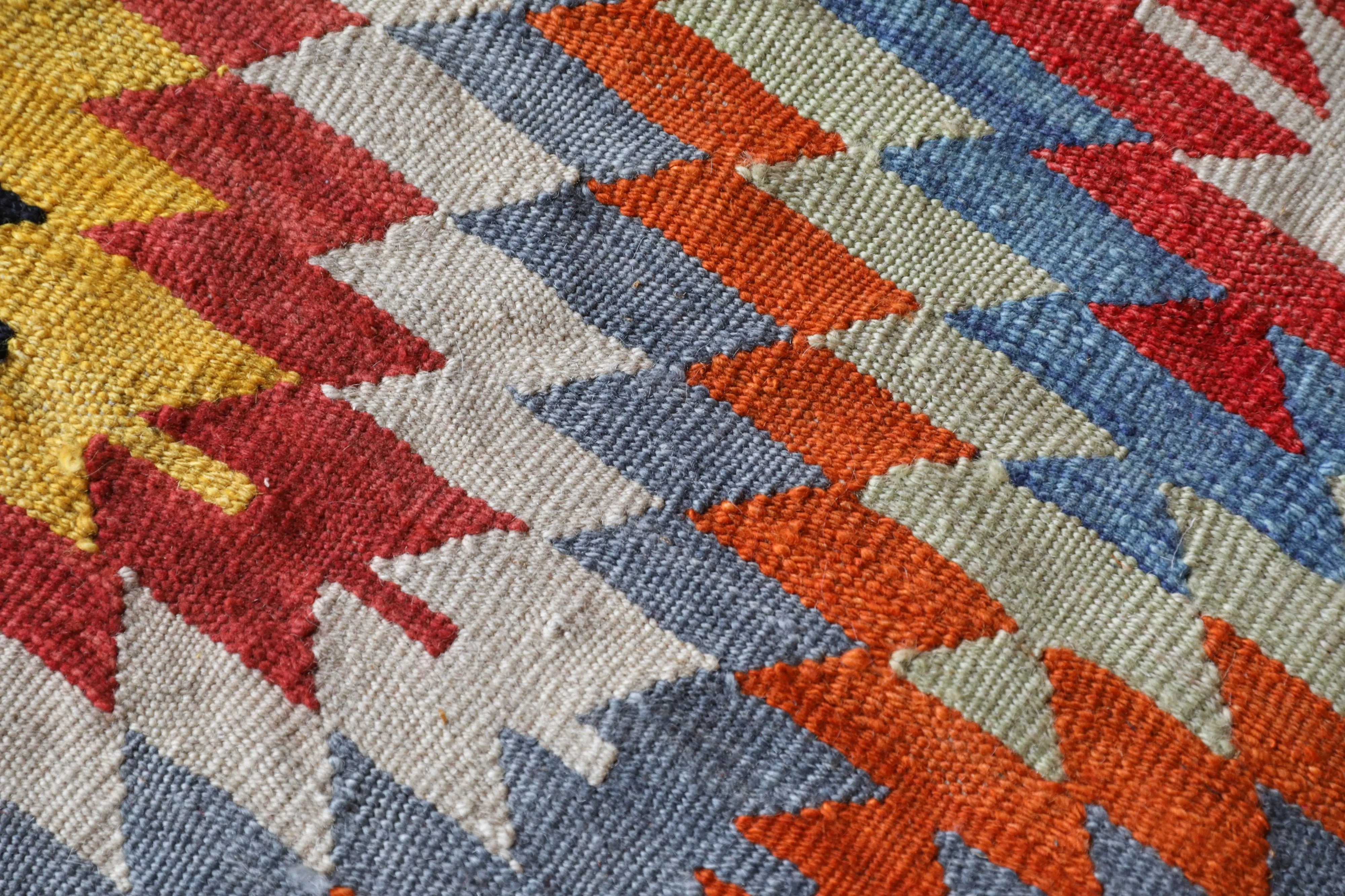 Vintage Denizli Kilim Rug 6'x8'
