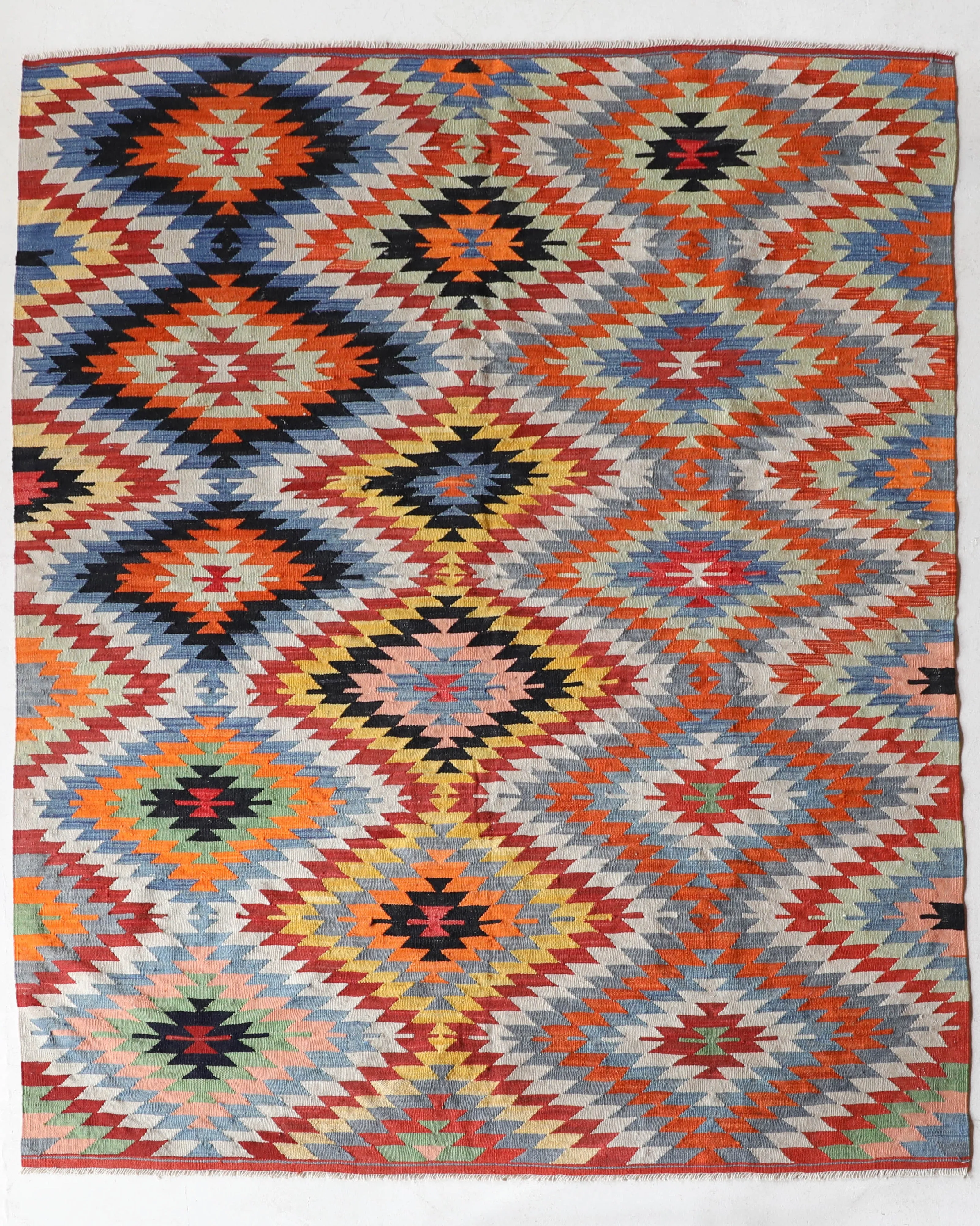 Vintage Denizli Kilim Rug 6'x8'