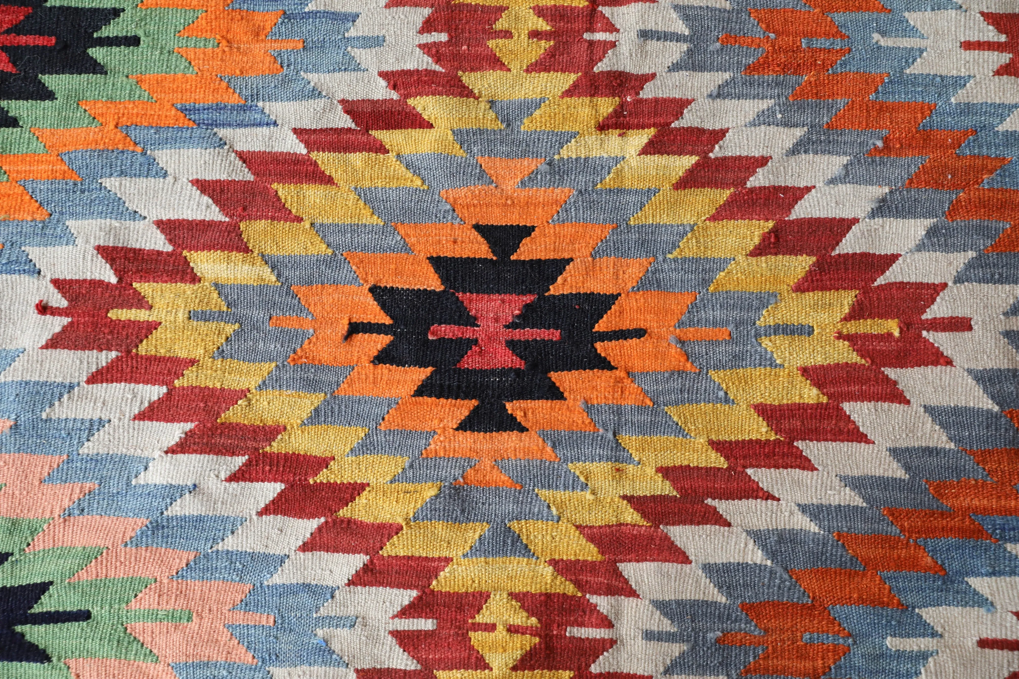 Vintage Denizli Kilim Rug 6'x8'