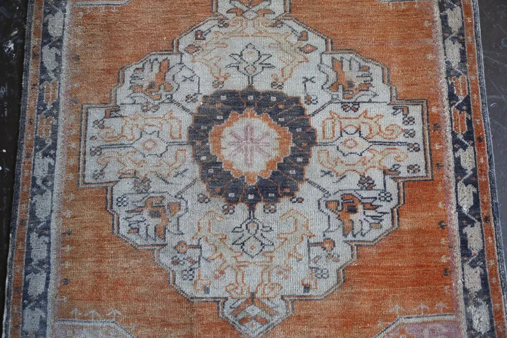 Vintage Faded Anatolian Rug 3.8ftx6.5ft