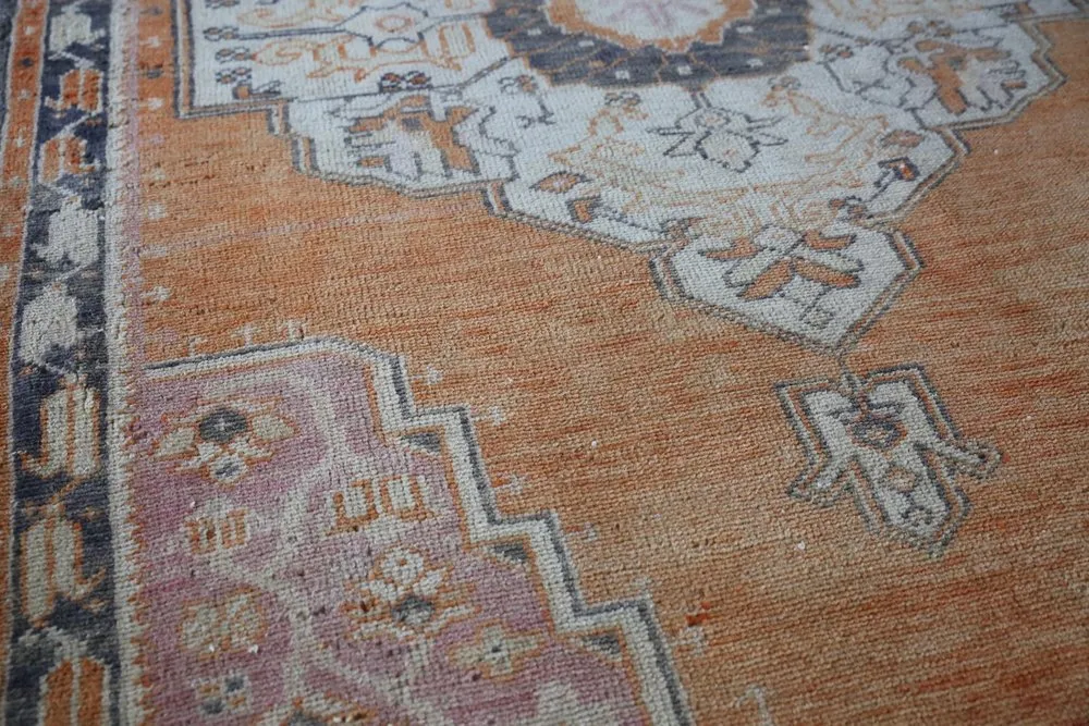Vintage Faded Anatolian Rug 3.8ftx6.5ft