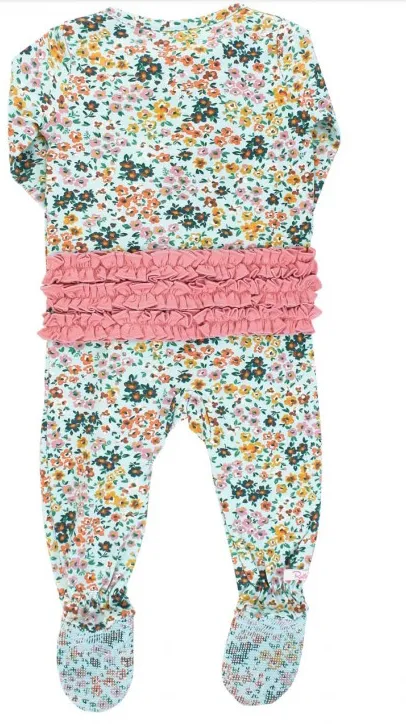 Vintage Garden Snuggly Ruffle Footed Pajamas