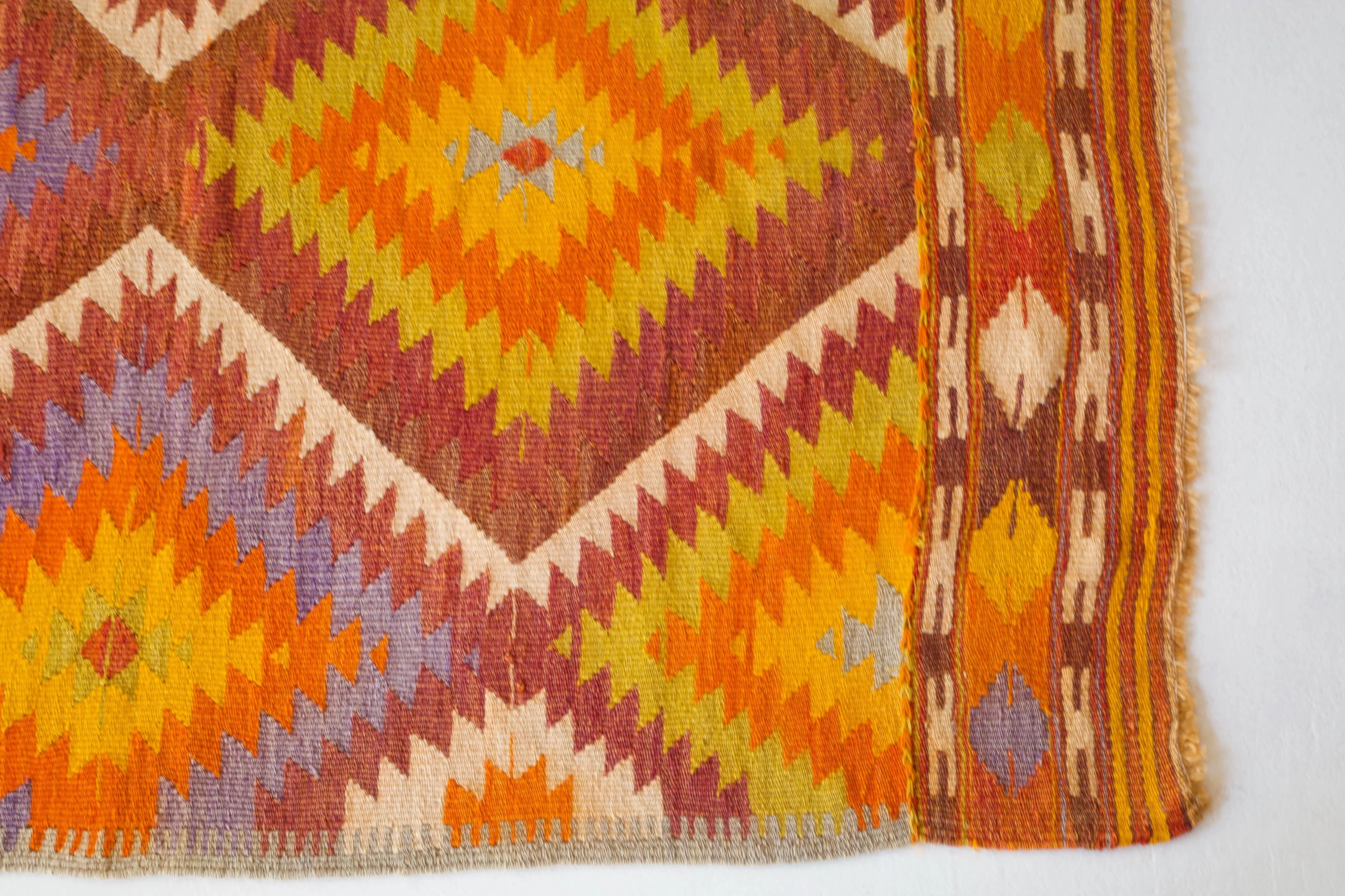 Vintage Mini Turkish Kilim Rug 3'6"x4'11"