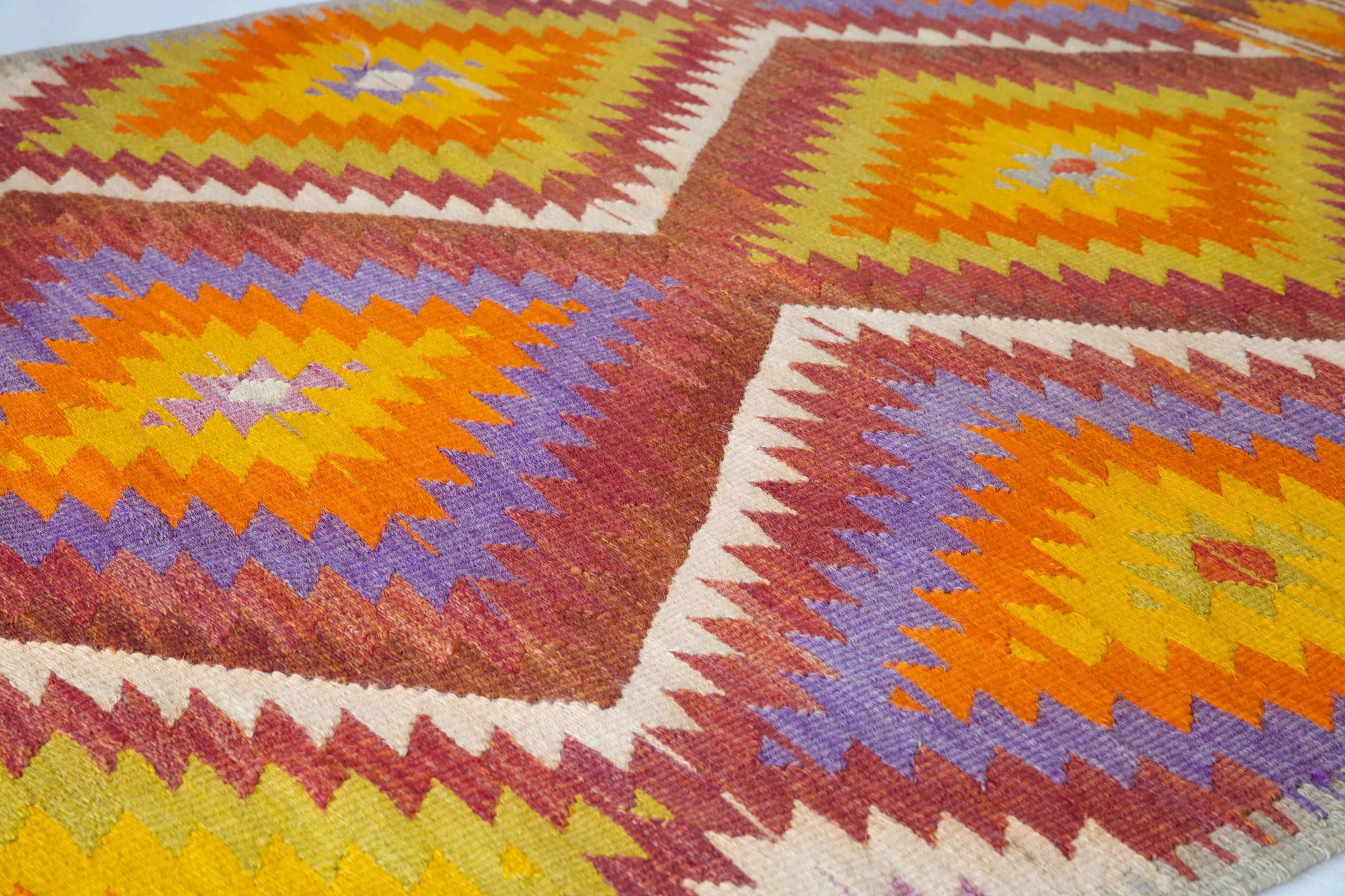 Vintage Mini Turkish Kilim Rug 3'6"x4'11"
