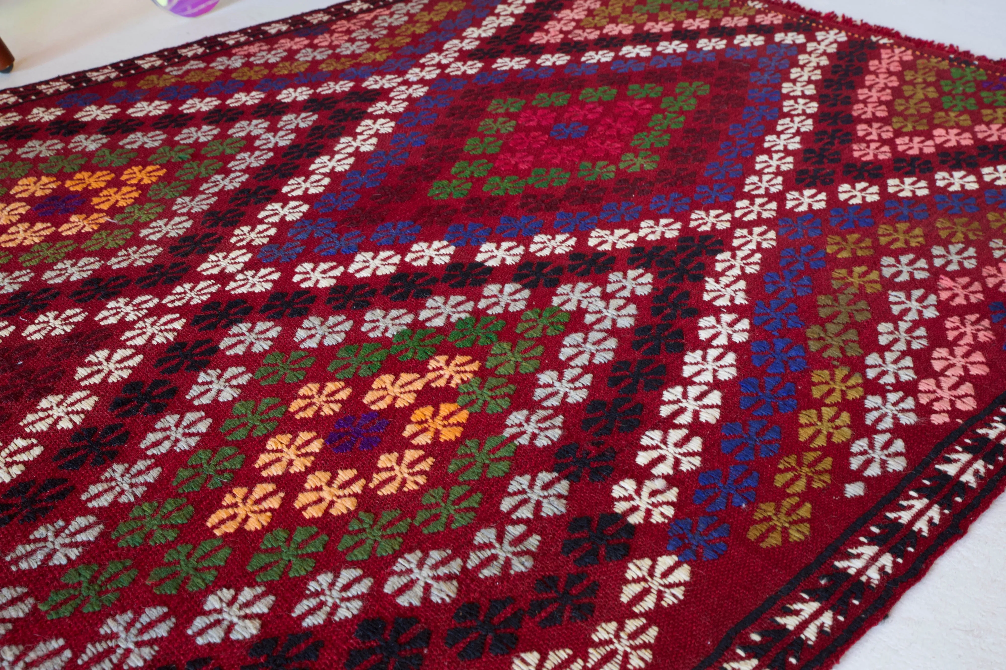 Vintage Mini Turkish Kilim Rug 3'6"x4'6"