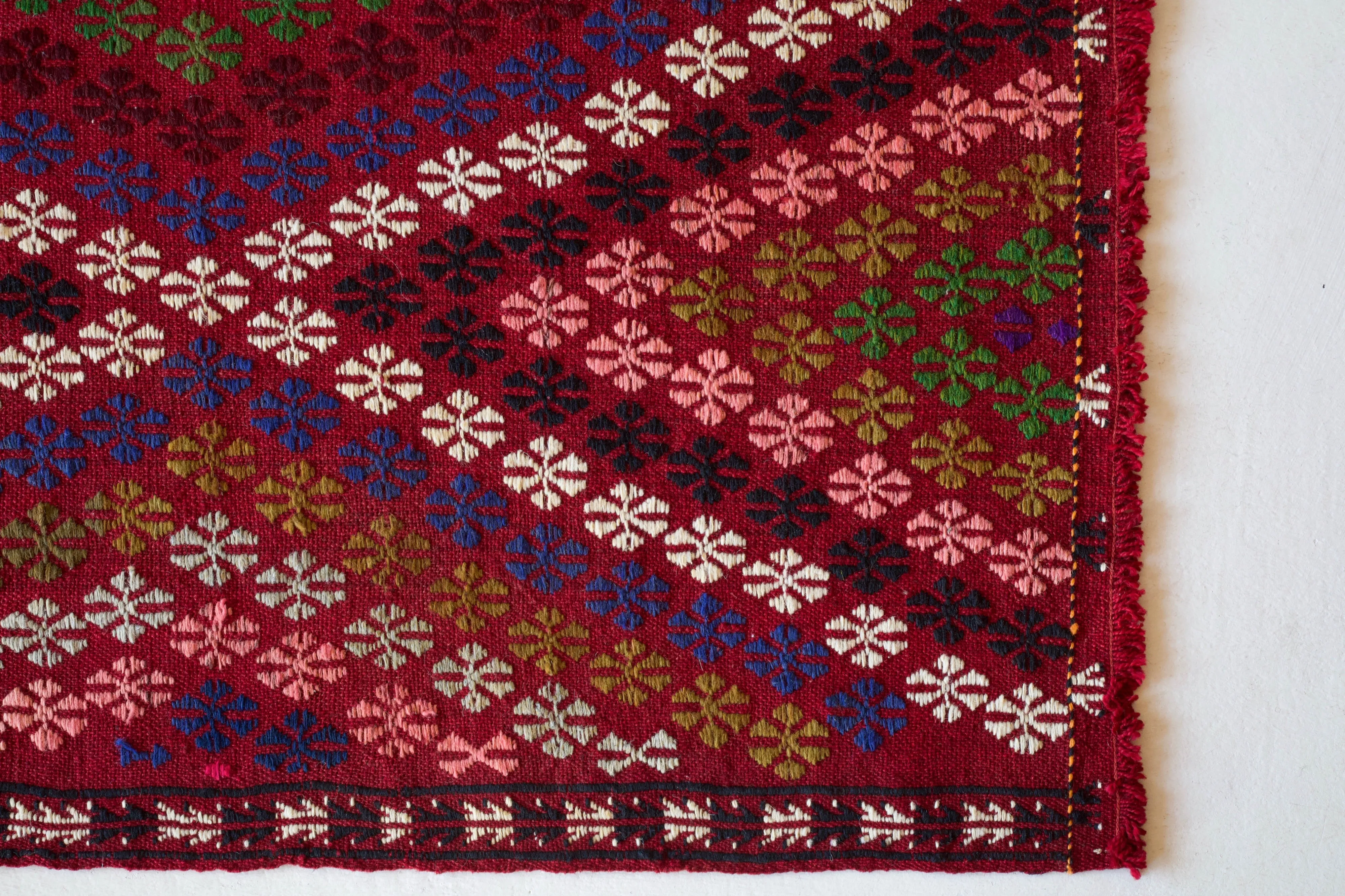 Vintage Mini Turkish Kilim Rug 3'6"x4'6"