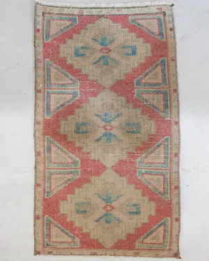 Vintage Mini Turkish Rug 18"x37"