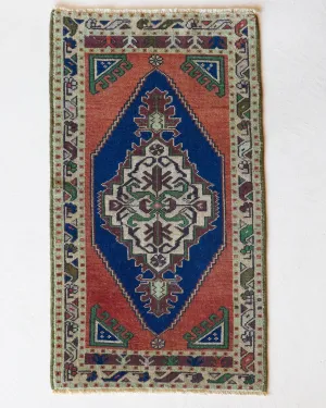 Vintage Mini Turkish Rug 21"x41"