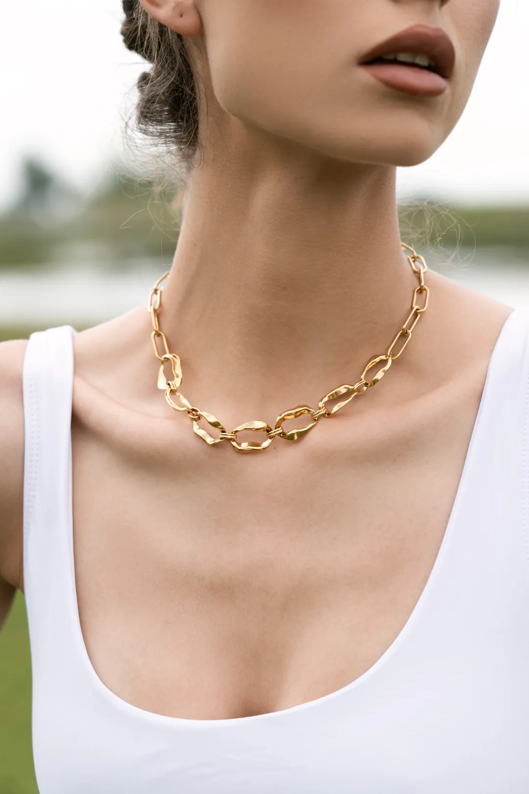 Viola Chunky Chain Link Necklace
