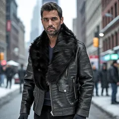 VIP - Embossed Moto Jacket & Free Black Belt Bundle