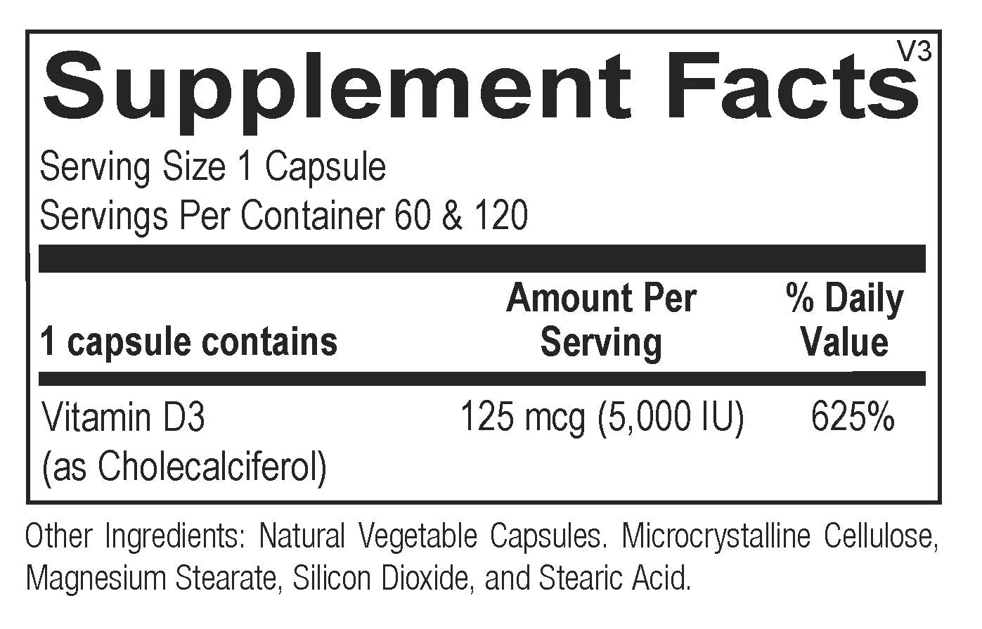 Vitamin D3 5000 by Bright Path Wellness - Gluten Free, Vegan