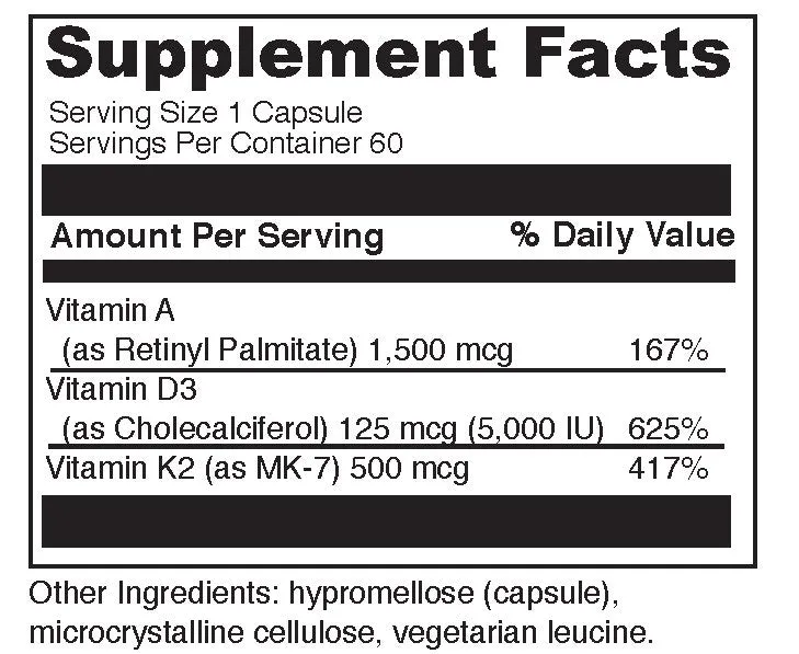 Vitamins A·D·K by Bright Path Wellness - Gluten Free