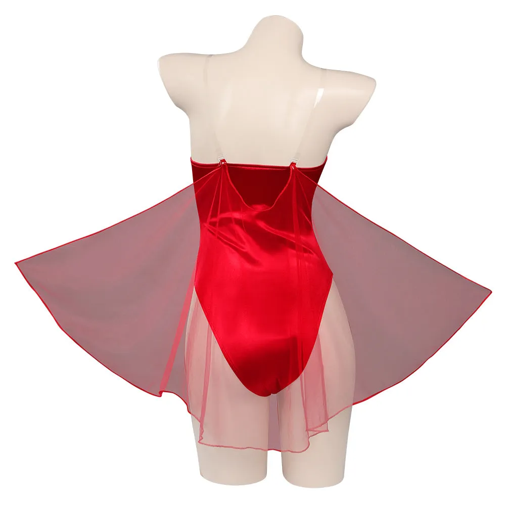 Wanda Maximoff and The Vision：Scarlet Witch Sexy Swimsuit Cosplay Costumes Swimwear Cloak Outfits Halloween Carnival Suit cossky®