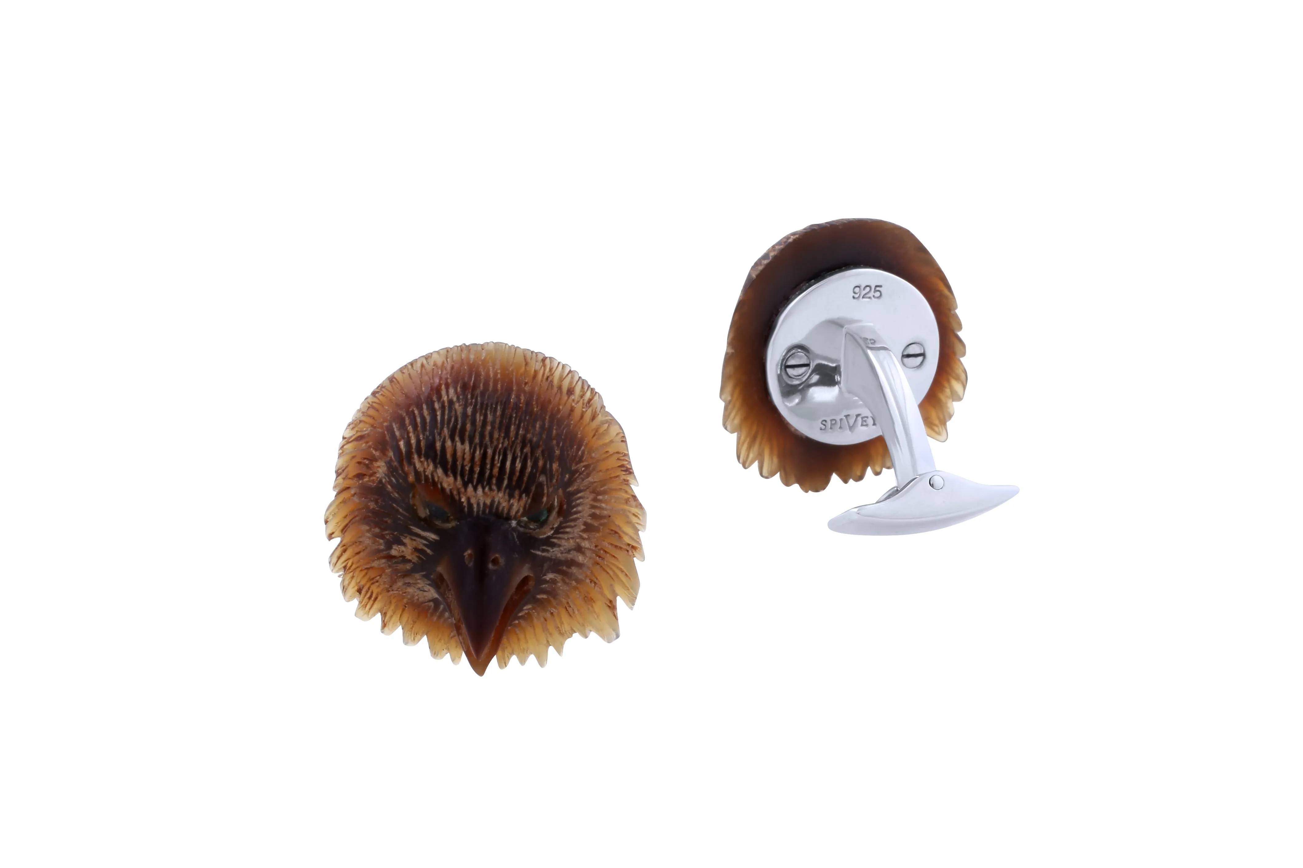 Water Buffalo Horn Carved Eagle Heads - Messenger of the Gods