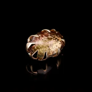 Watermelon Tourmaline in Yellow Gold - 14ga threaded end